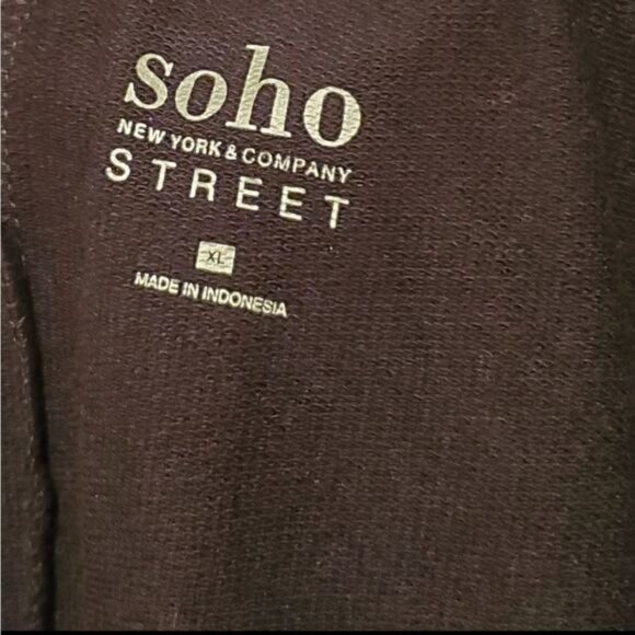 New York & Company Sweatshirt XLarge Off Shoulder Zip-Up Athleisure Streetwear - Picture 6 of 8